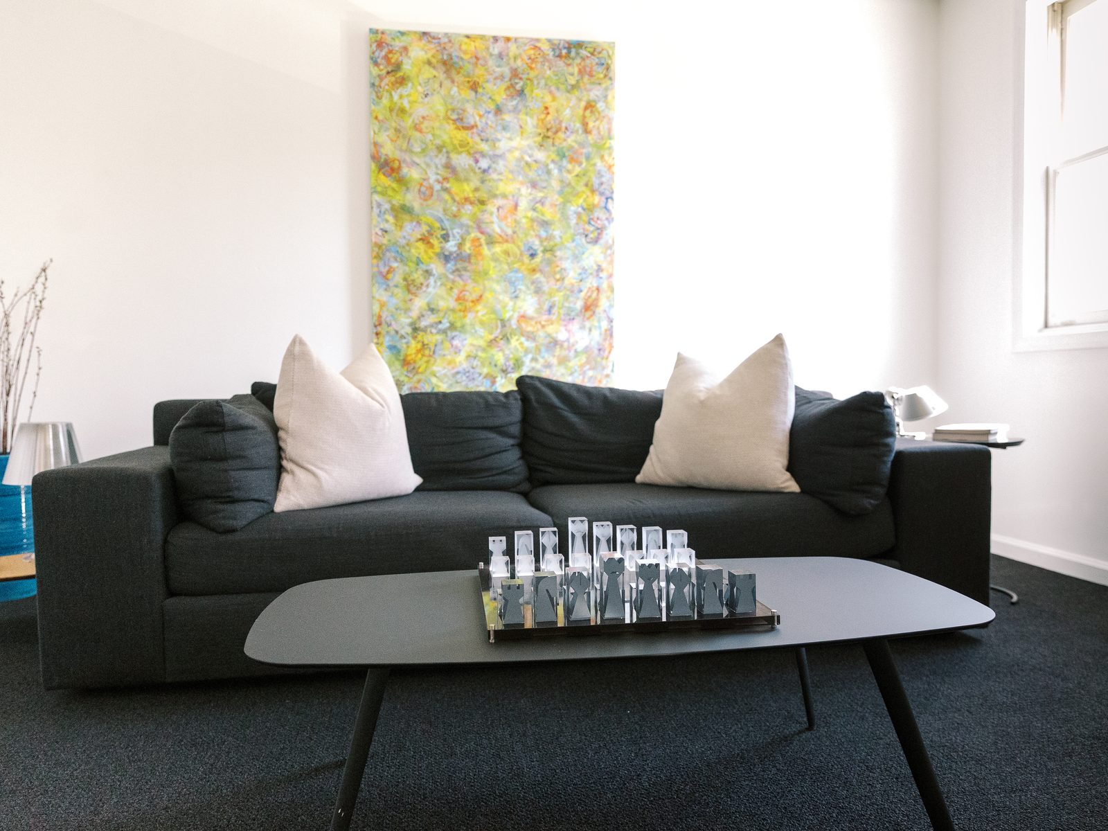 A calm therapy office at CMHS in Milford with warm natural light