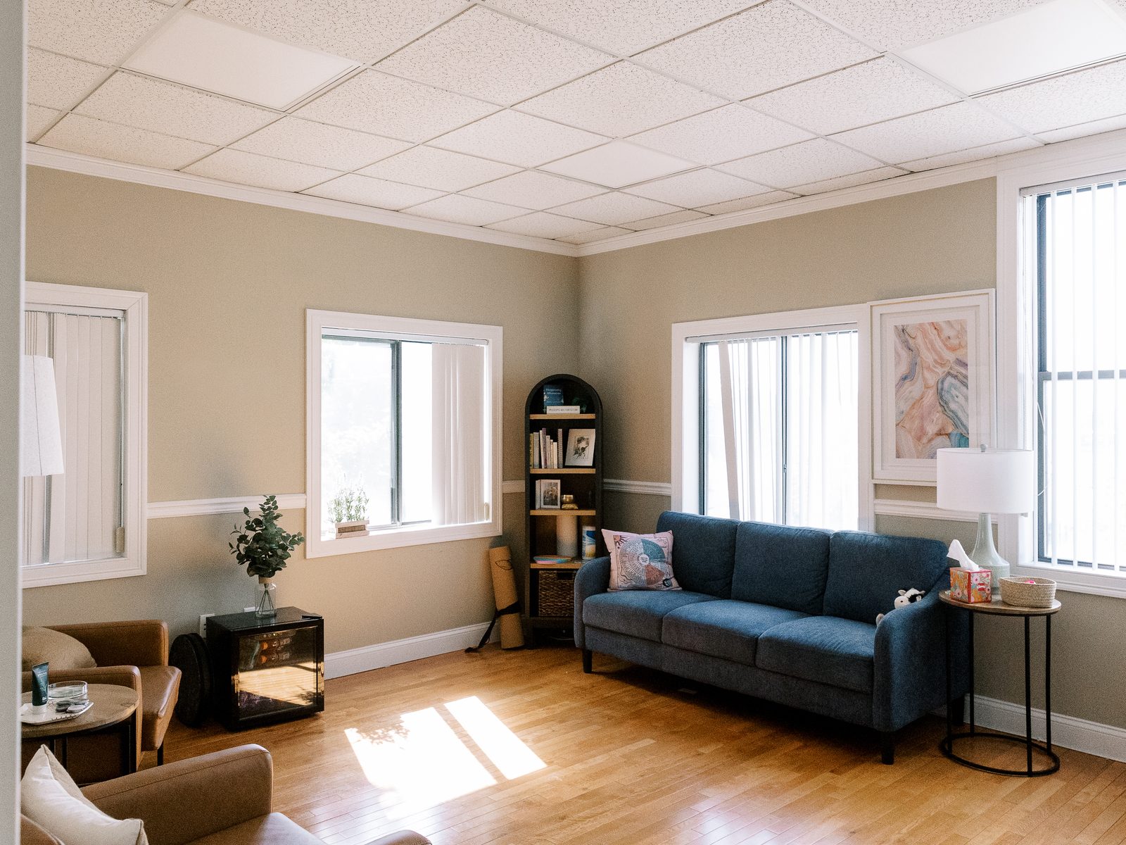 A sunlit room at the CMHS Plains Road office in Milford