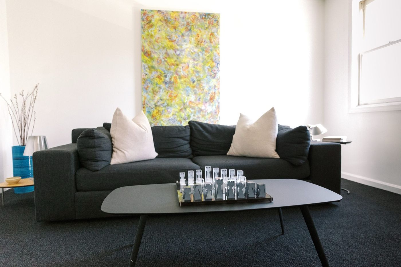 A clean, modern CMHS consulting room — the same care is available by secure video across Connecticut